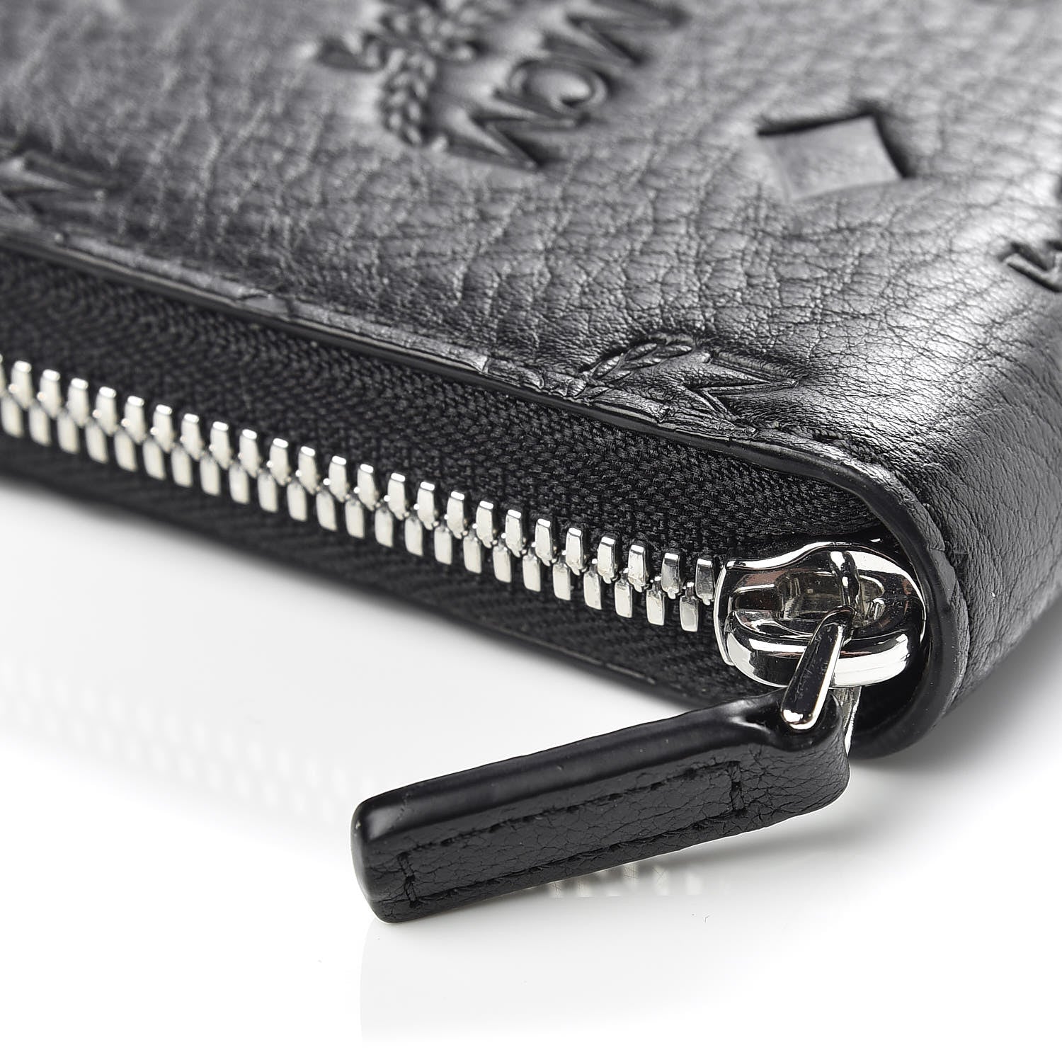 MCM Calfskin Ottomar Monogram Klara Zip Wallet Black 8 of 9