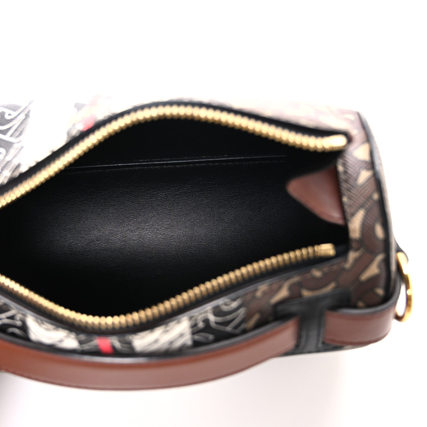 Burberry E-Canvas Monogram Stripe The Barrel Bag Bridle Brown 5 of 11