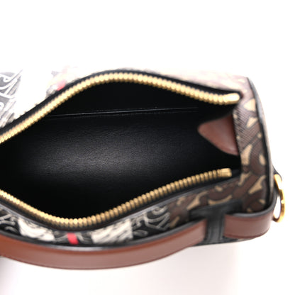 Burberry E-Canvas Monogram Stripe The Barrel Bag Bridle Brown 5 of 11