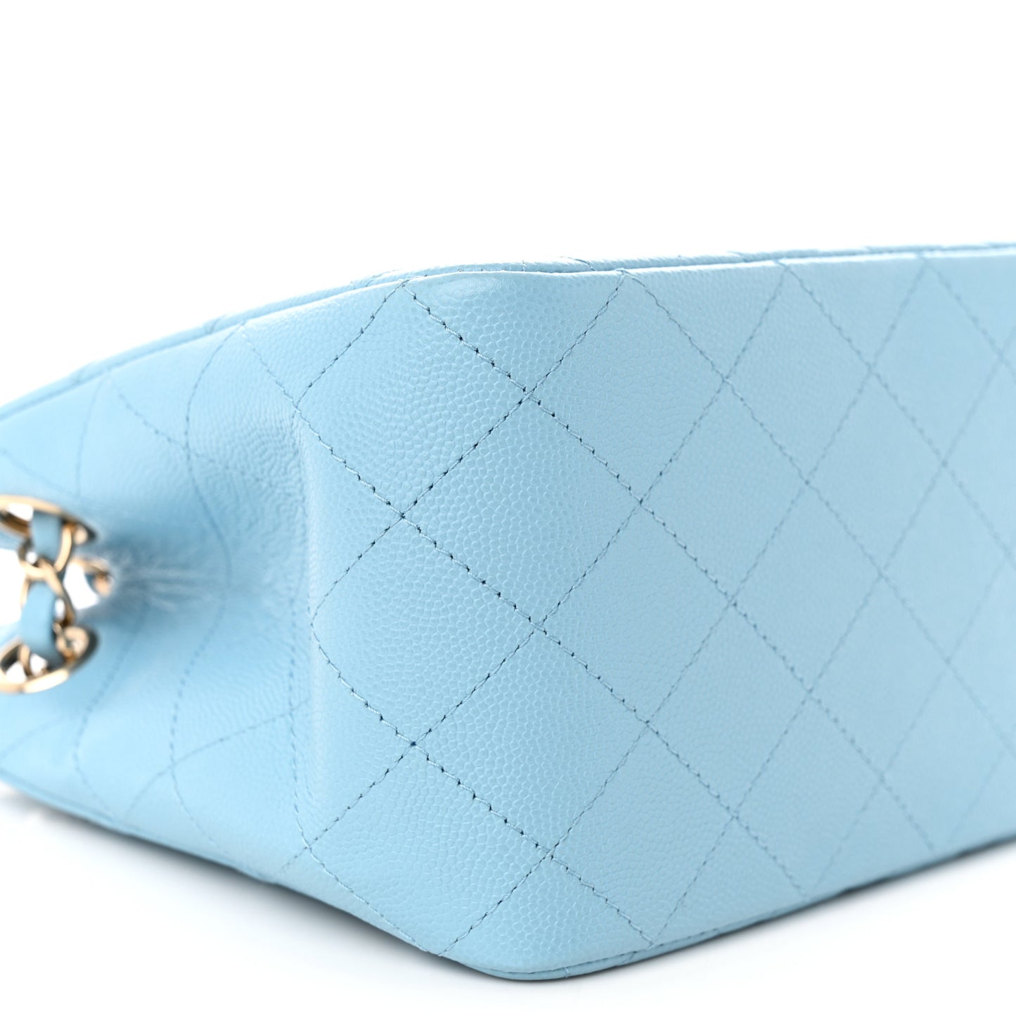 Caviar Quilted Mini Bucket Bag Blue
