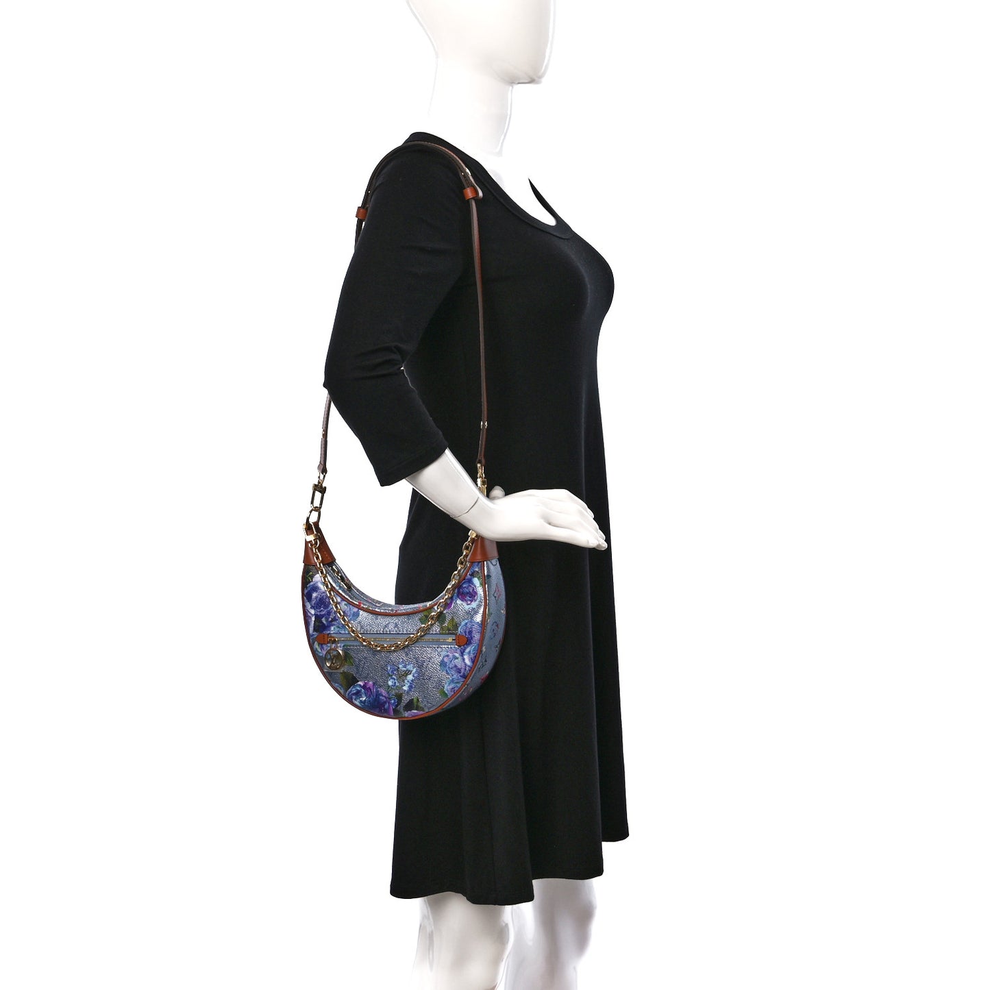 Metallic Monogram LV Garden Loop PM Blue