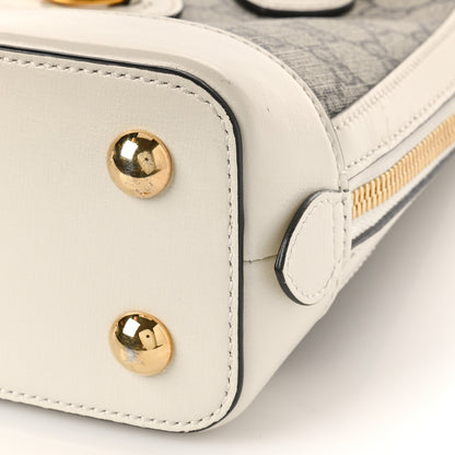 Gucci GG Supreme Monogram Azalea Calfskin Small Horsebit 1955 Top Handle Bag Beige Ebony Mystic White 9 of 9