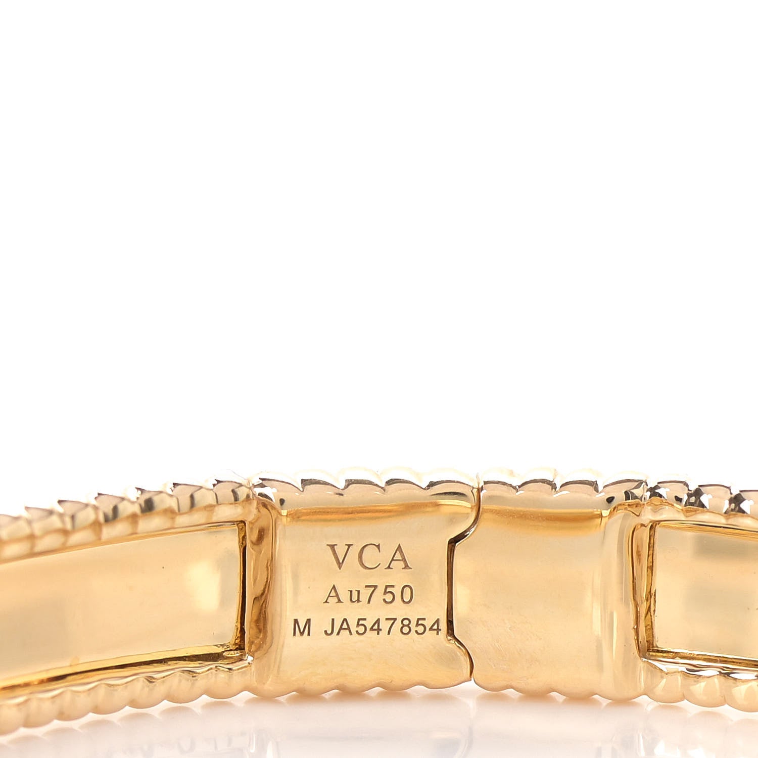 Van Cleef & Arpels 18K Yellow Gold Perlee Signature Bangle Bracelet M 3 of 4