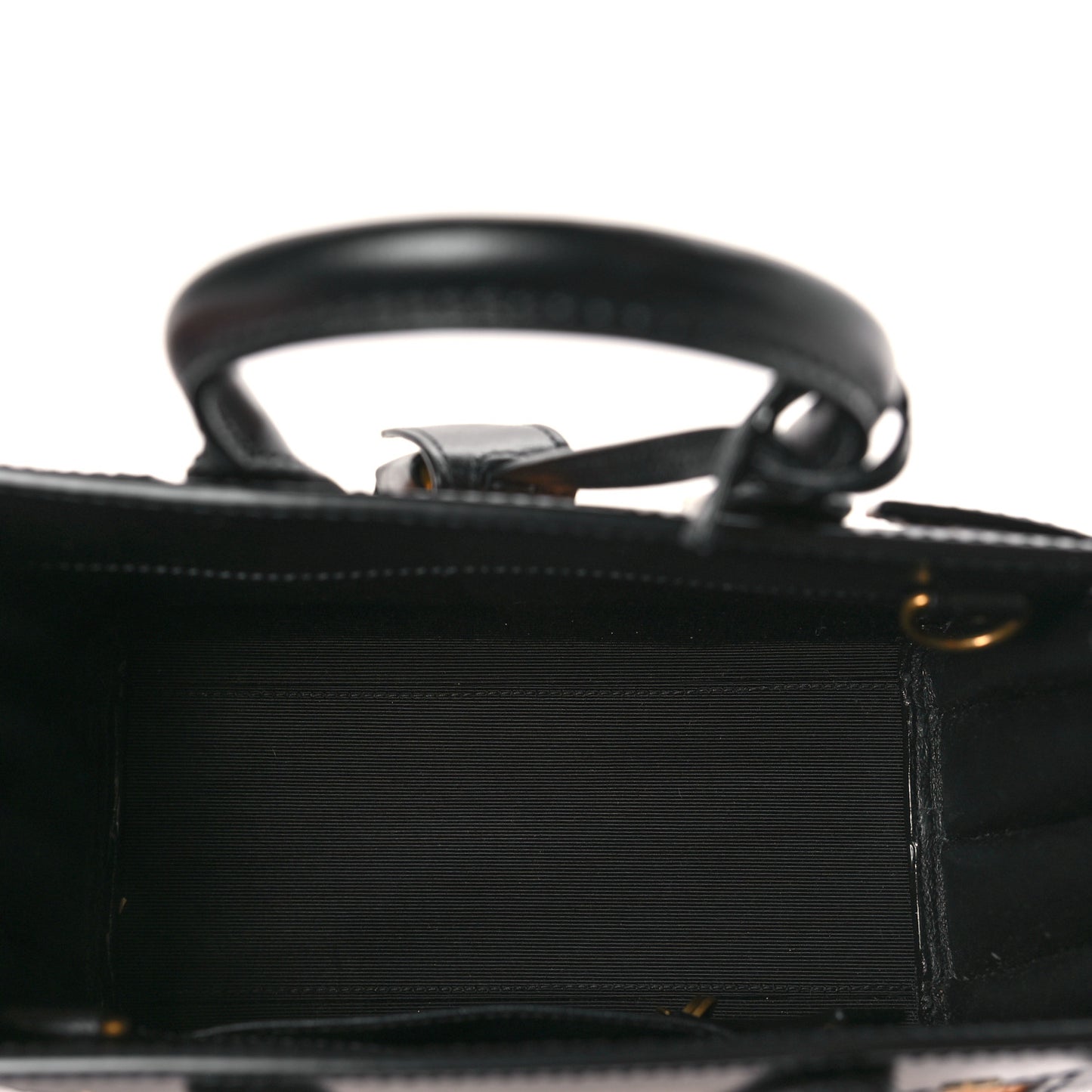 Calfskin Paglia Palm Nano Sac De Jour Black Beige