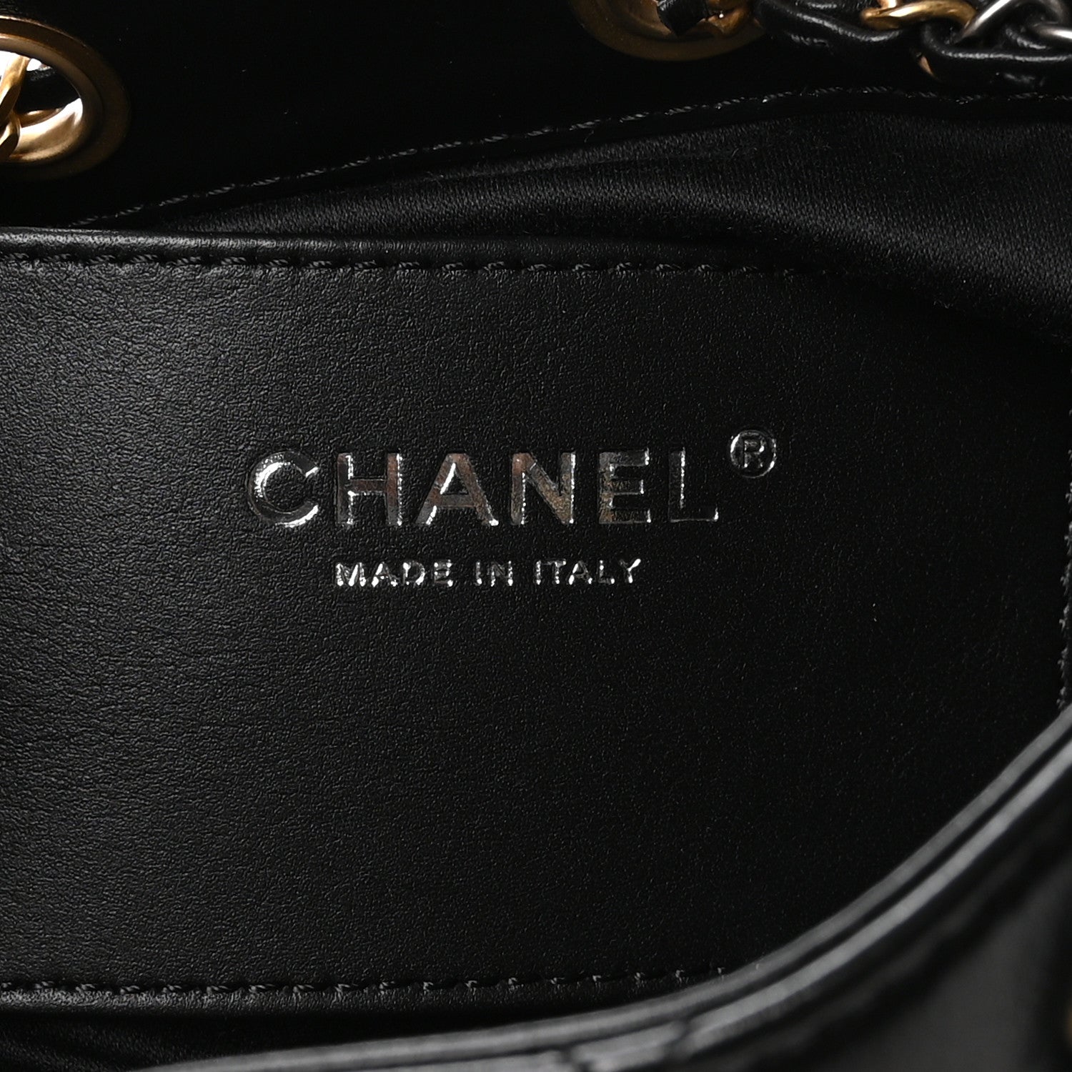 Chanel Shiny Crumpled Calfskin Quilted Mini Chanel 25 Handbag Black 6 of 11