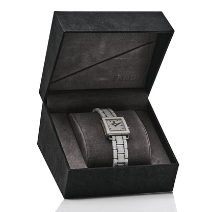 Fendi Stainless Steel Ceramic 25mm Quadro Quartz Watch White 5 of 5