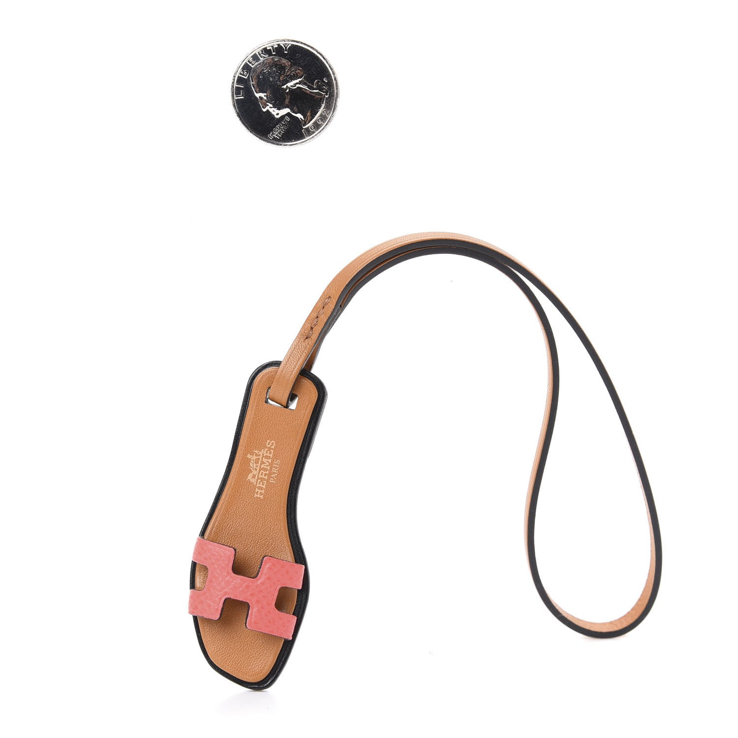 Hermes Epsom Butler Calfskin Hunter Oran Nano Bag Charm Rose Texas 2 of 2
