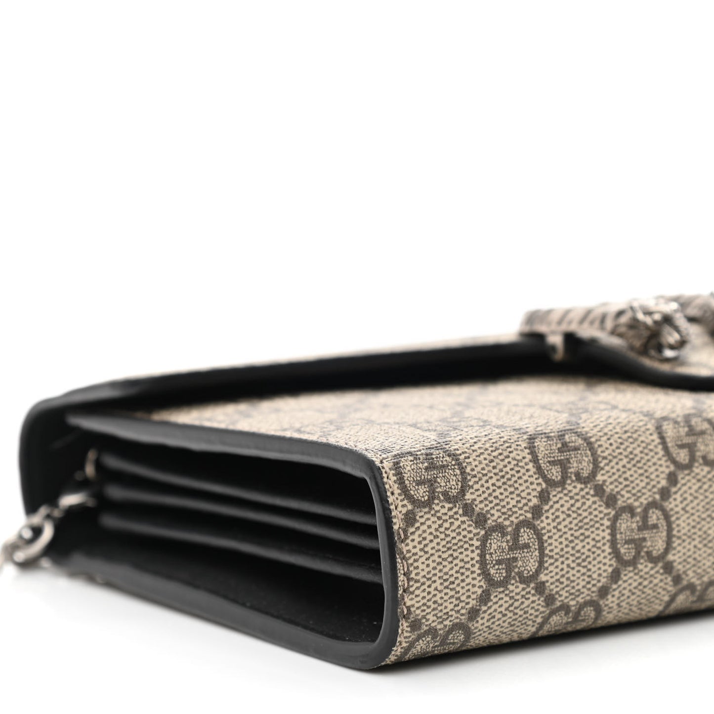 GG Supreme Monogram Mini Dionysus Chain Wallet Beige Taupe