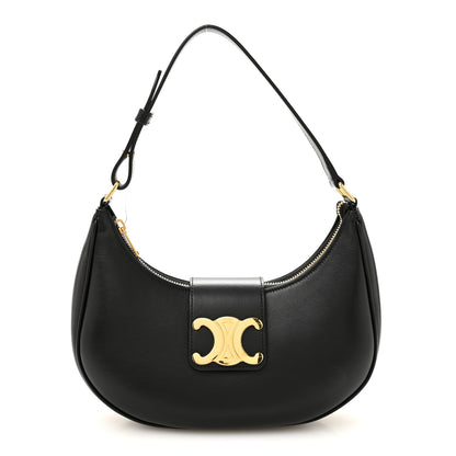 Celine Smooth Calfskin Medium Strap Ava Triomphe Shoulder Bag Black 1 of 11