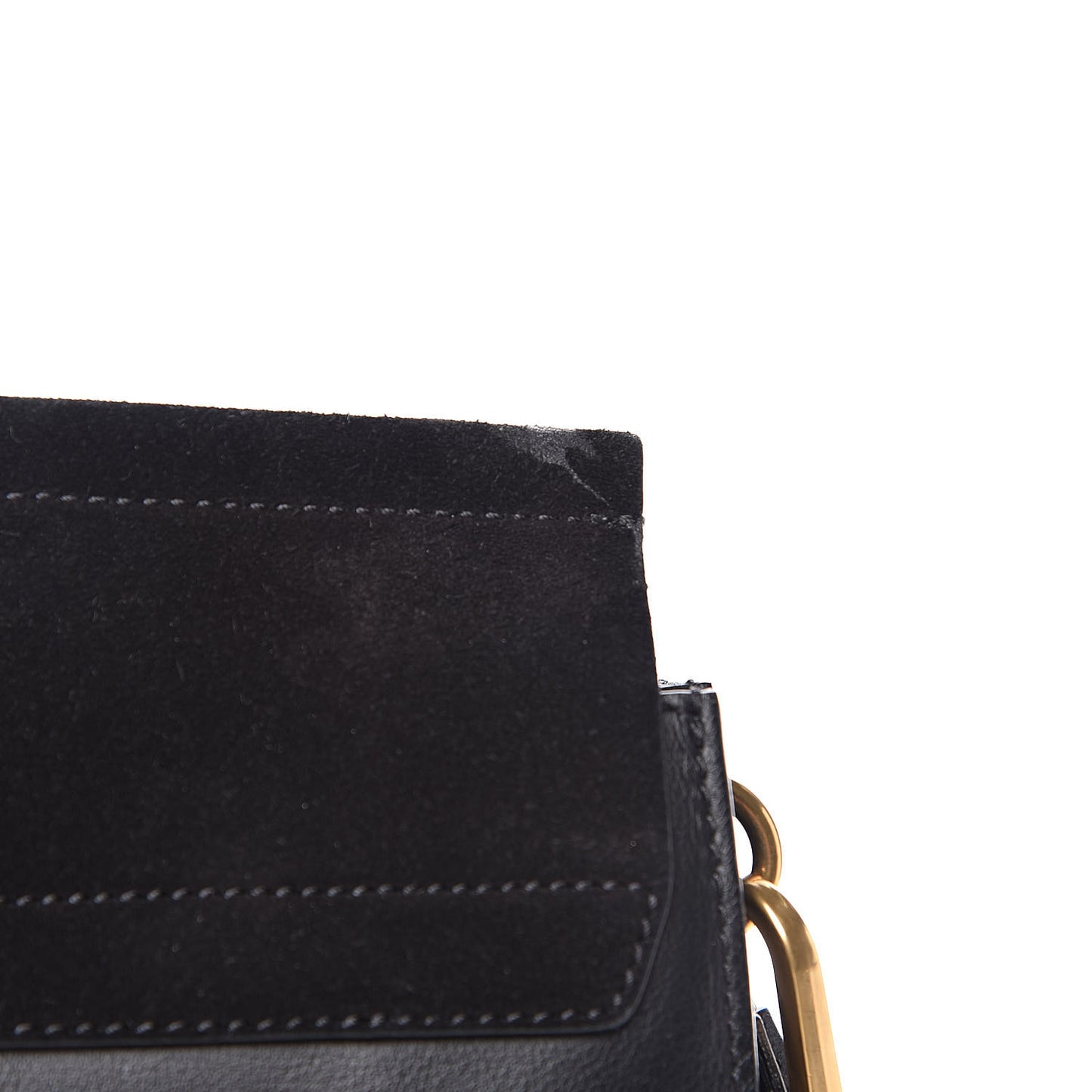 Calfskin Suede Studded Medium Faye Shoulder Bag Black
