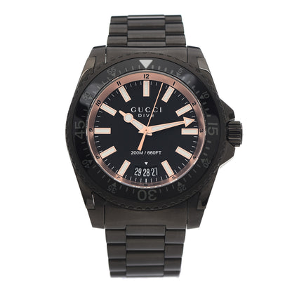 Gucci PVD Stainless Steel 45mm Dive Quartz Watch Black 1 of 5