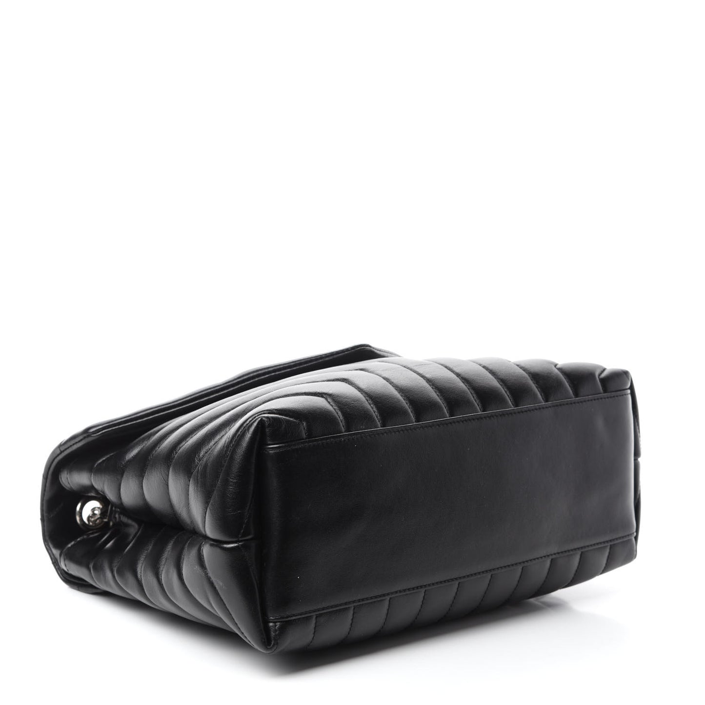 Calfskin Y Quilted Monogram Medium Loulou Chain Satchel Black