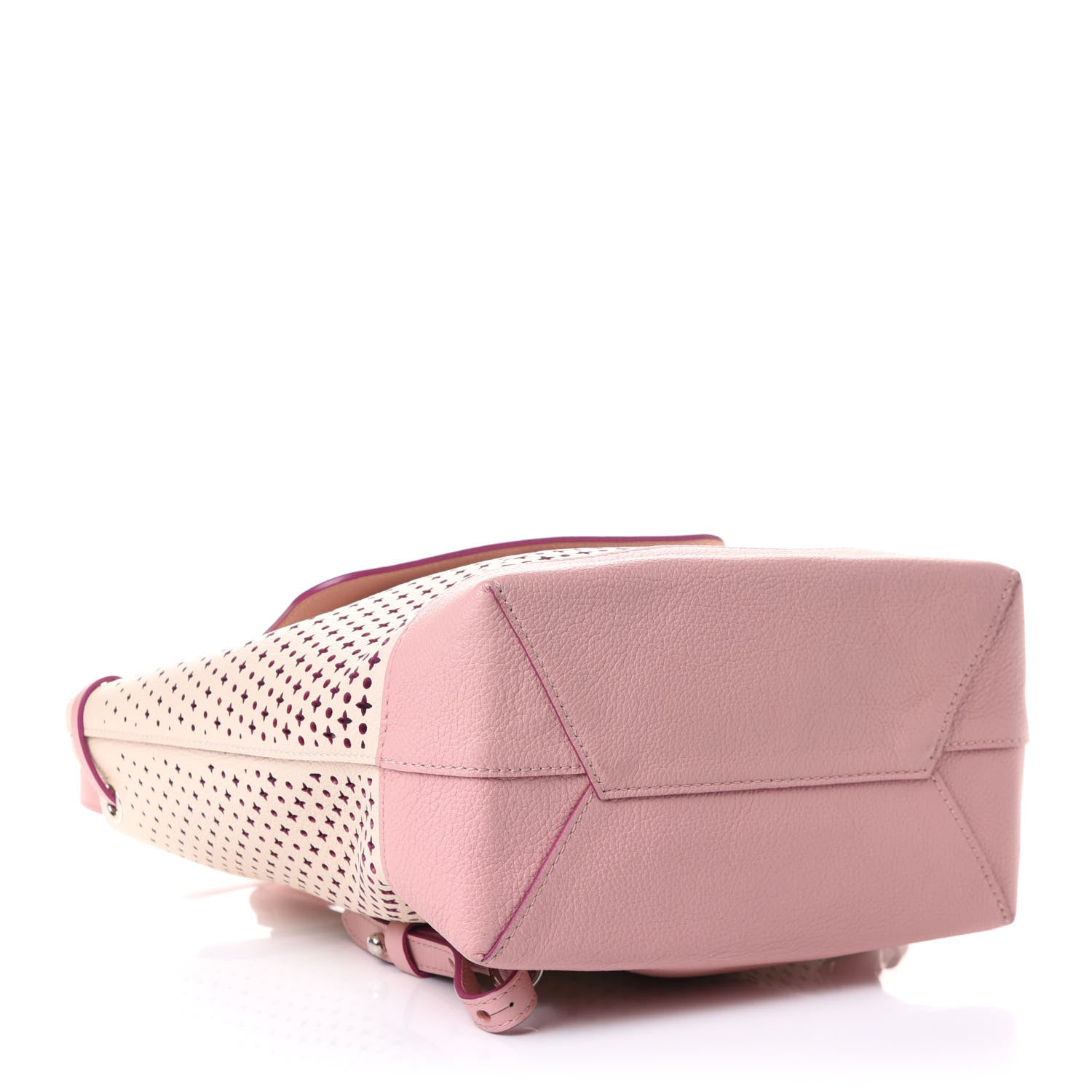 Louis Vuitton Perforated Calfskin Lockme Backpack Rose Poudre Creme 3 of 9