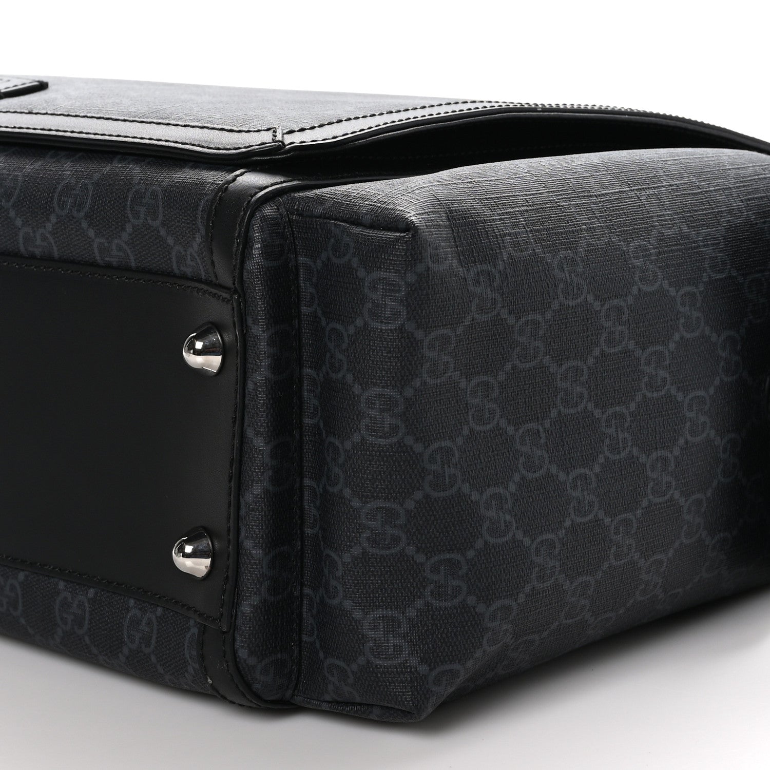Gucci GG Supreme Monogram Web Messenger Diaper Bag Black Grey 10 of 10