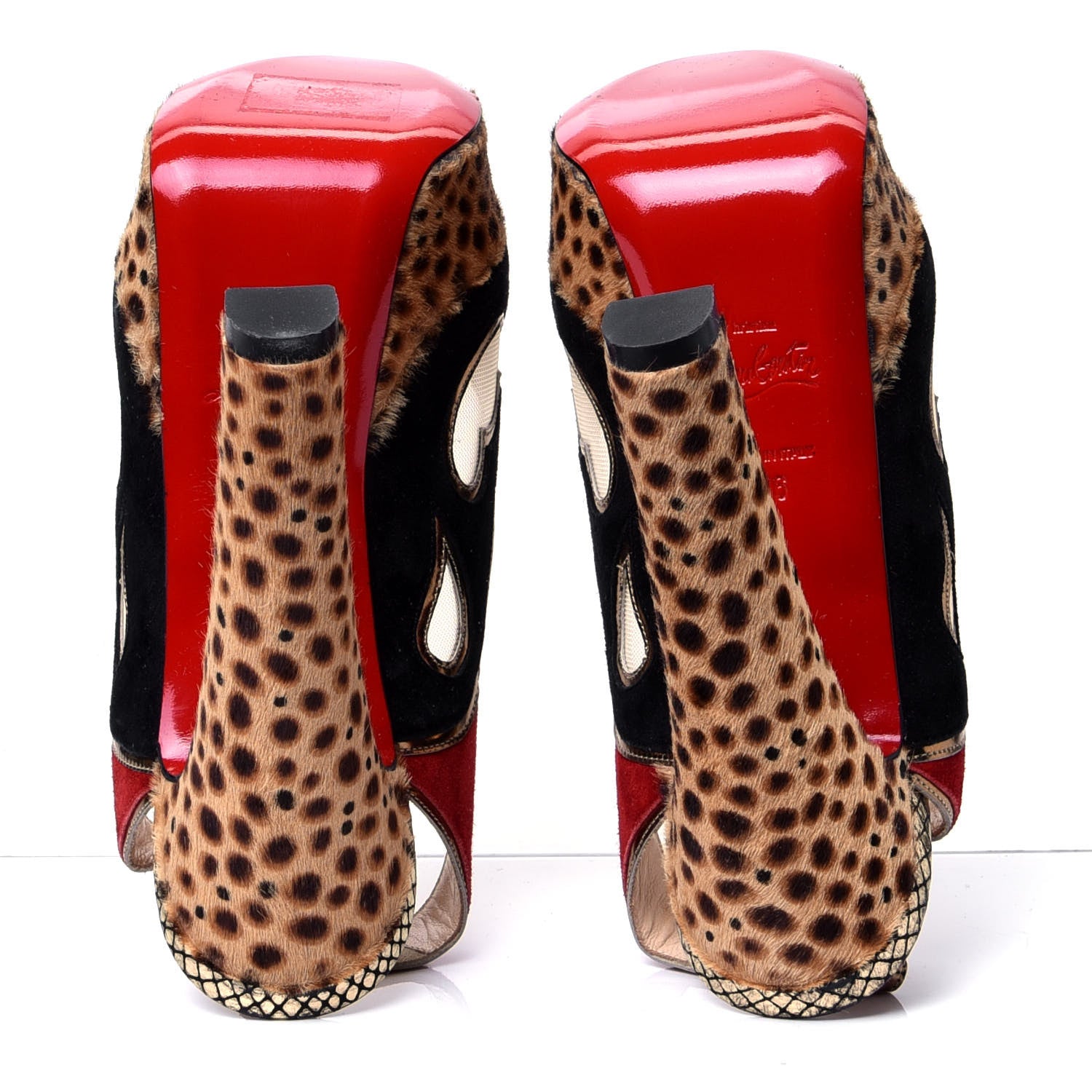 Christian Louboutin Suede Miralep 140 Pumps 36 Black Gold 7 of 10