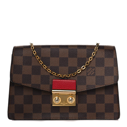 Louis Vuitton Damier Ebene Croisette Chain Wallet Scarlet 1 of 14