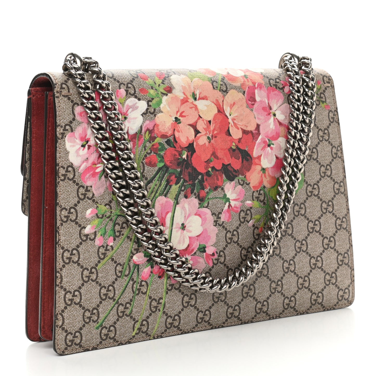 GG Supreme Monogram Blooms Medium Dionysus Shoulder Bag Beige Multicolor Dry Rose