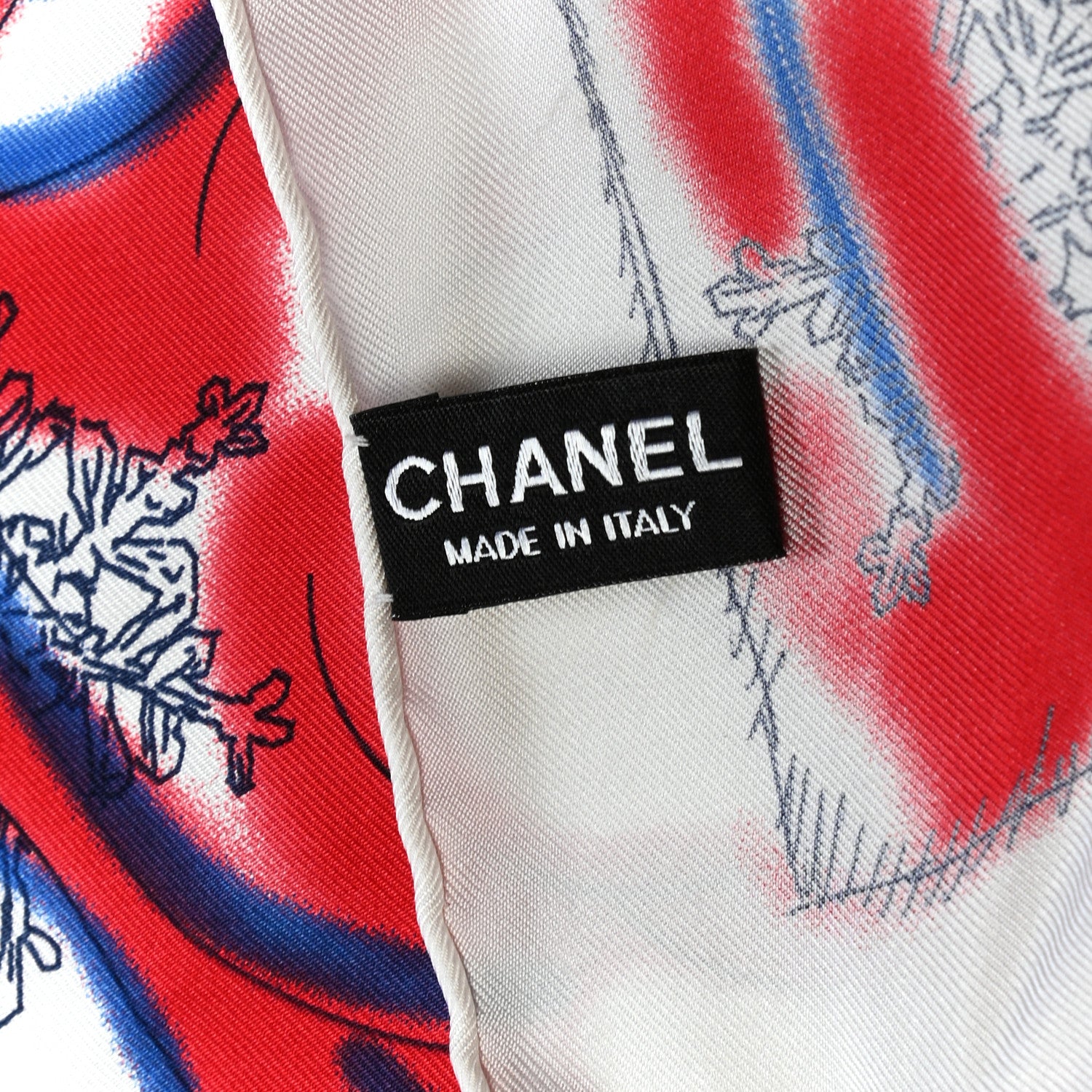 Chanel Silk Polar Bear Scarf Red 3 of 3