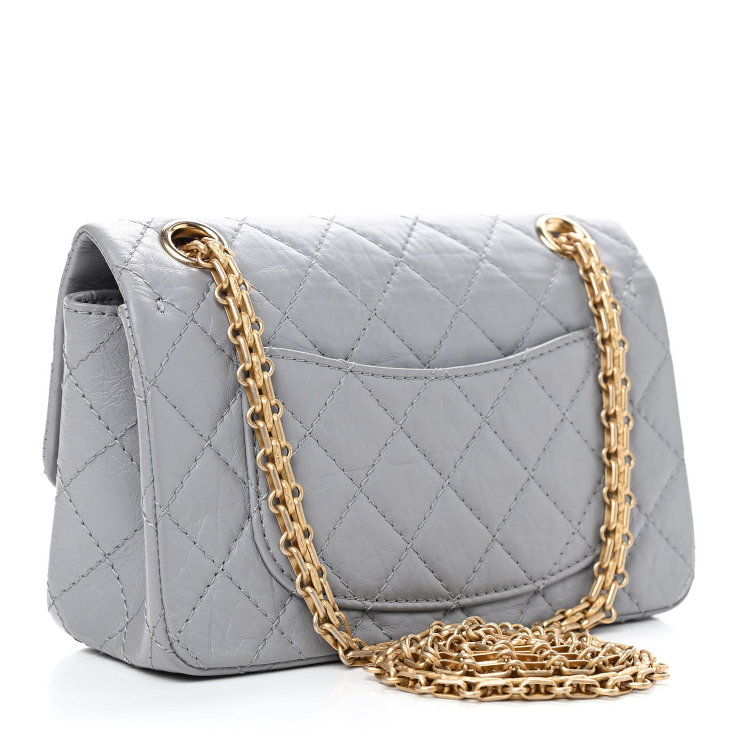 Aged Calfskin Quilted 2.55 Reissue Mini Flap Grey
