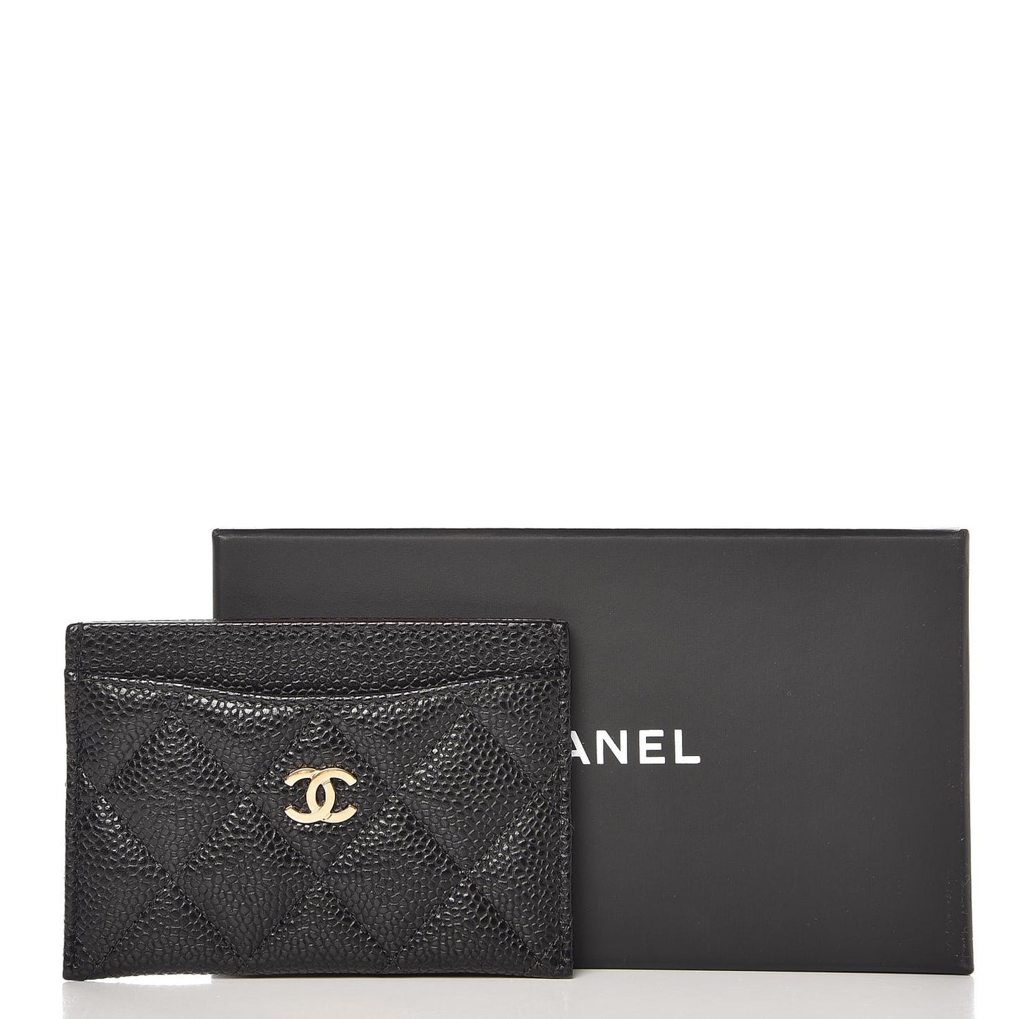 Caviar Quilted Card Holder Black