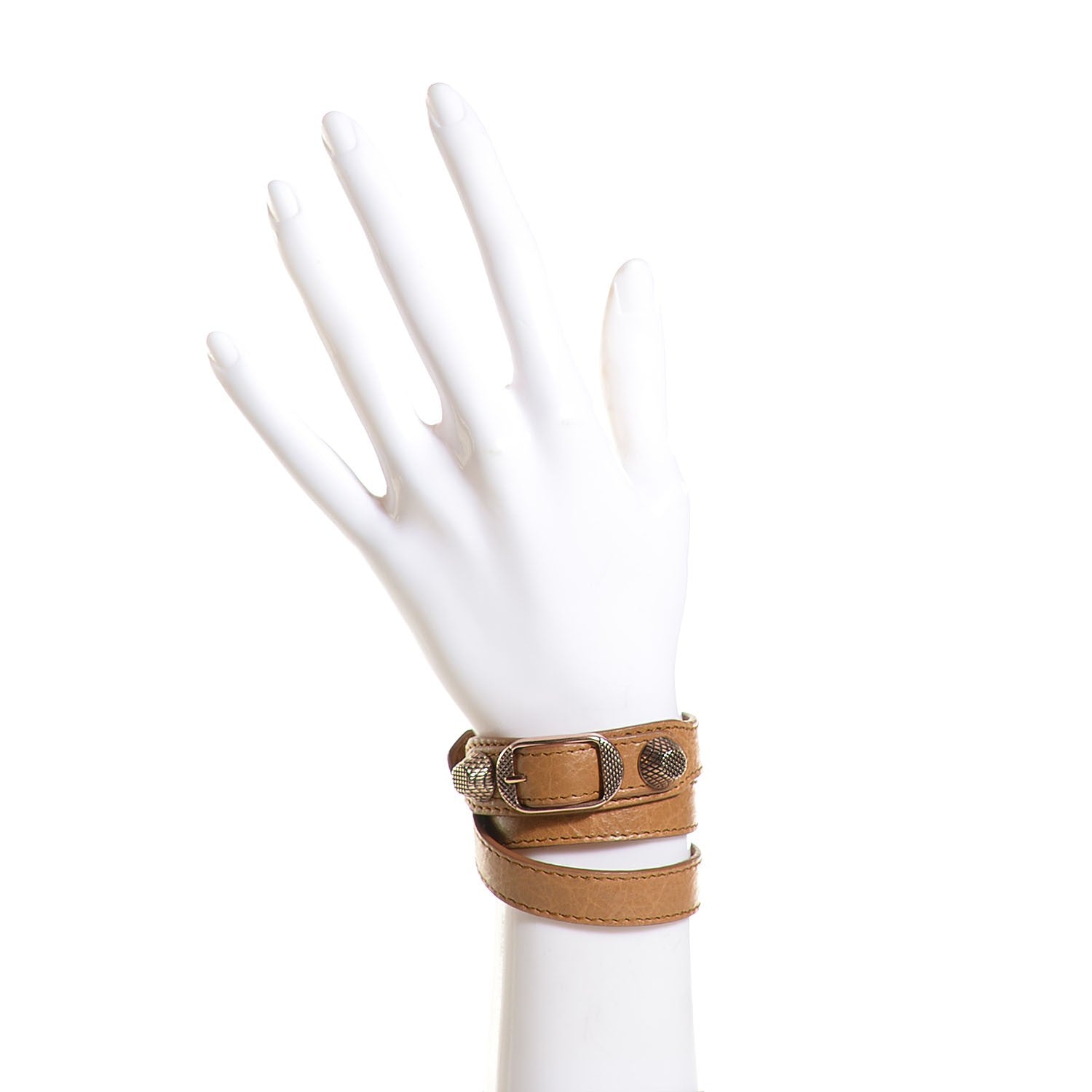 Balenciaga Agneau Giant Gold Triple Tour M Bracelet Cumin 2 of 6