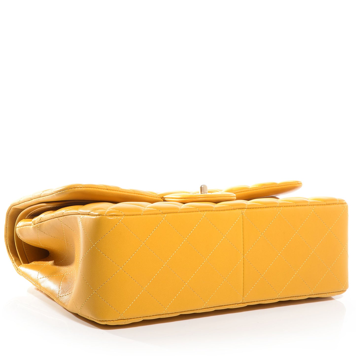 Lambskin Jumbo Double Flap Yellow