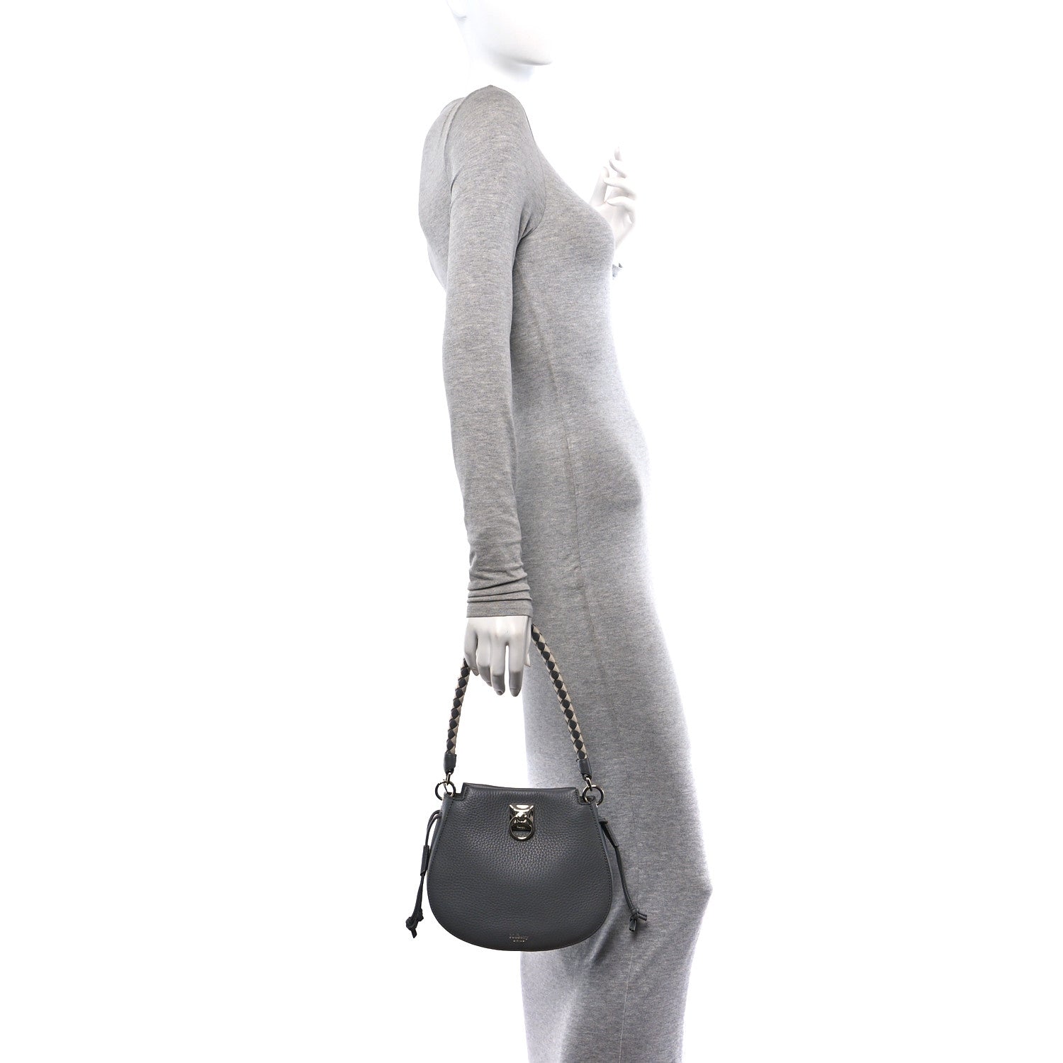 Mulberry Heavy Grain Mini Iris Hobo Charcoal 3 of 9
