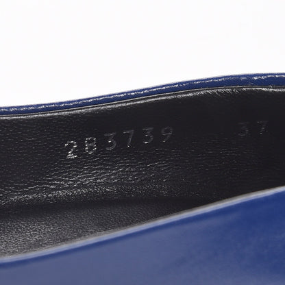 Gucci Nappa Logo Plate Round Toe Pumps 37 Zaffiro 10 of 11
