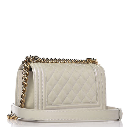 Chanel Iridescent Calfskin Quilted Small Boy Flap Light Grey 3 of 8
