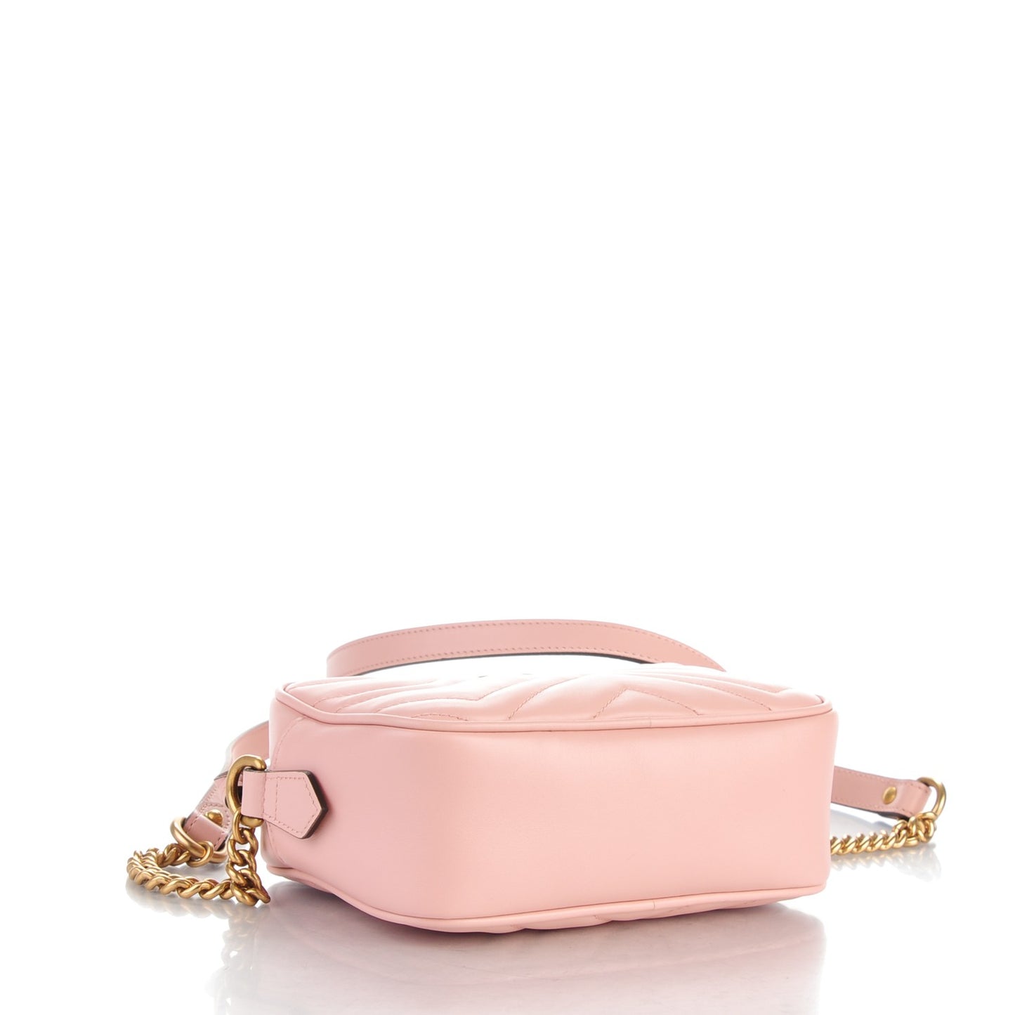 Calfskin Matelasse Mini GG Marmont Chain Shoulder Bag Perfect Pink