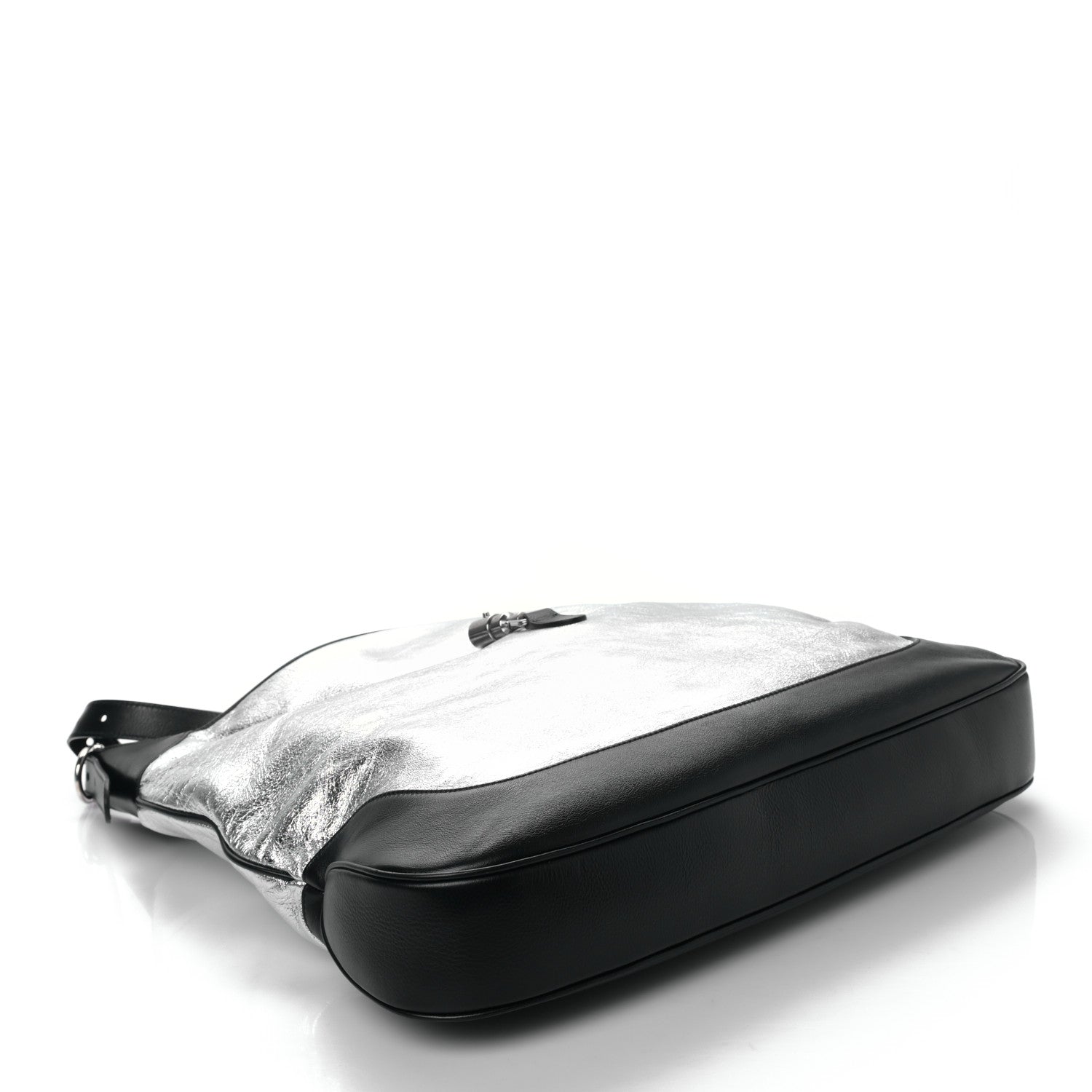 Gucci Metallic Calfskin Large Jackie 1961 Shoulder Bag Silver Black 4 of 8