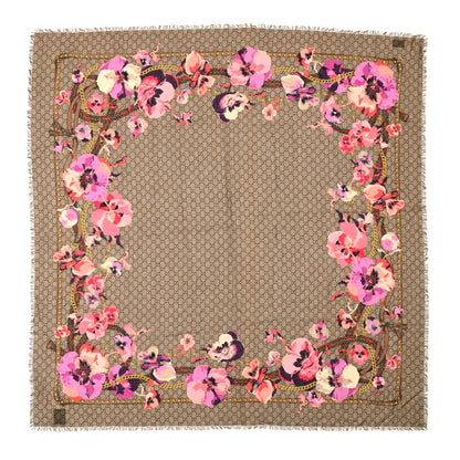 Gucci Wool Jacquard GG Monogram Big Panshie Fringe Shawl Roseate Beige 1 of 4