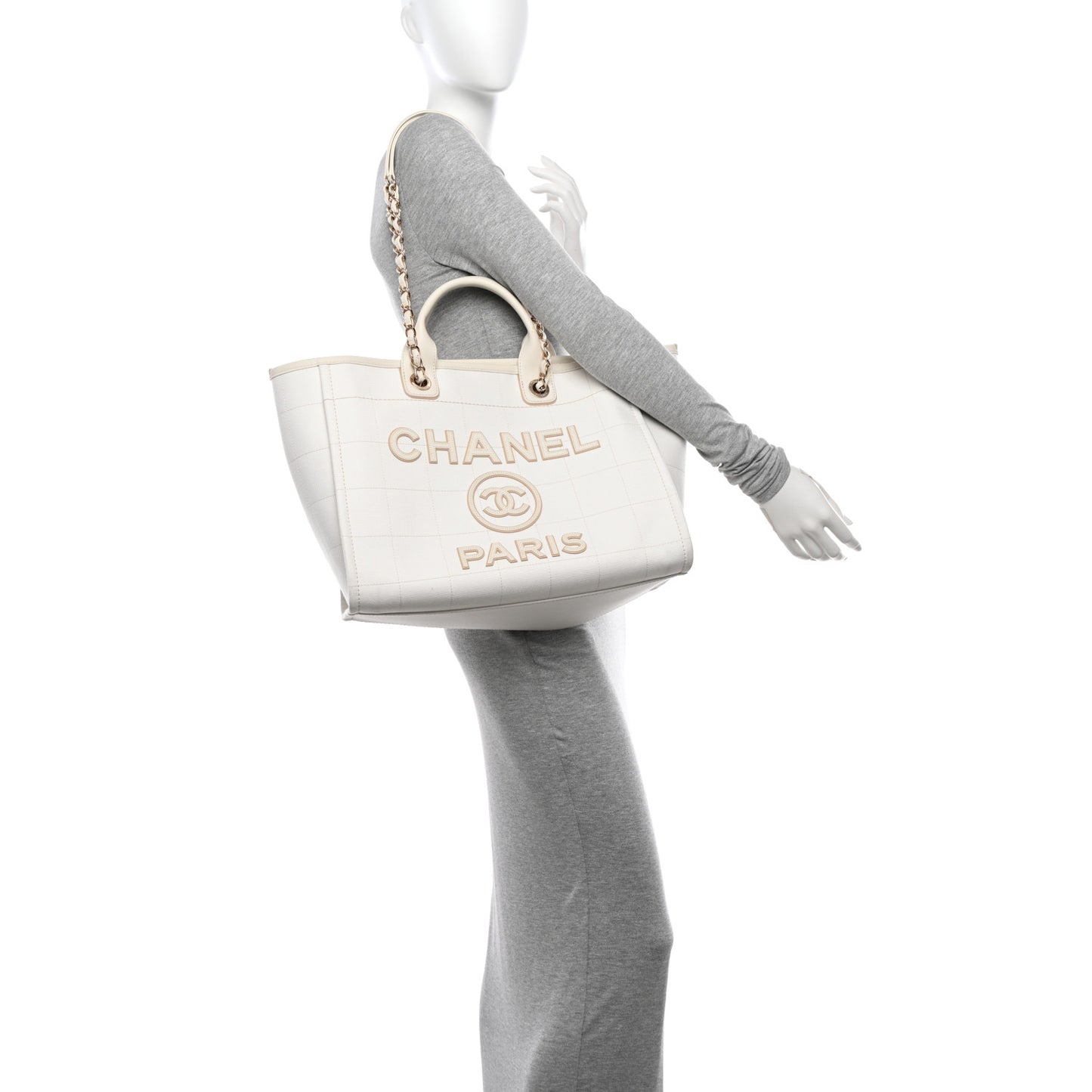 Cotton Medium Deauville Tote White