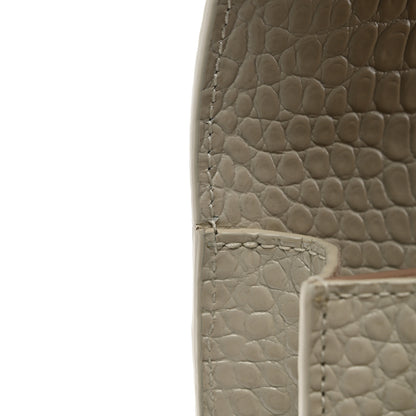 Saint Laurent Calfskin Crocodile Embossed Medium Monogram Sunset Blanc Vintage 13 of 14