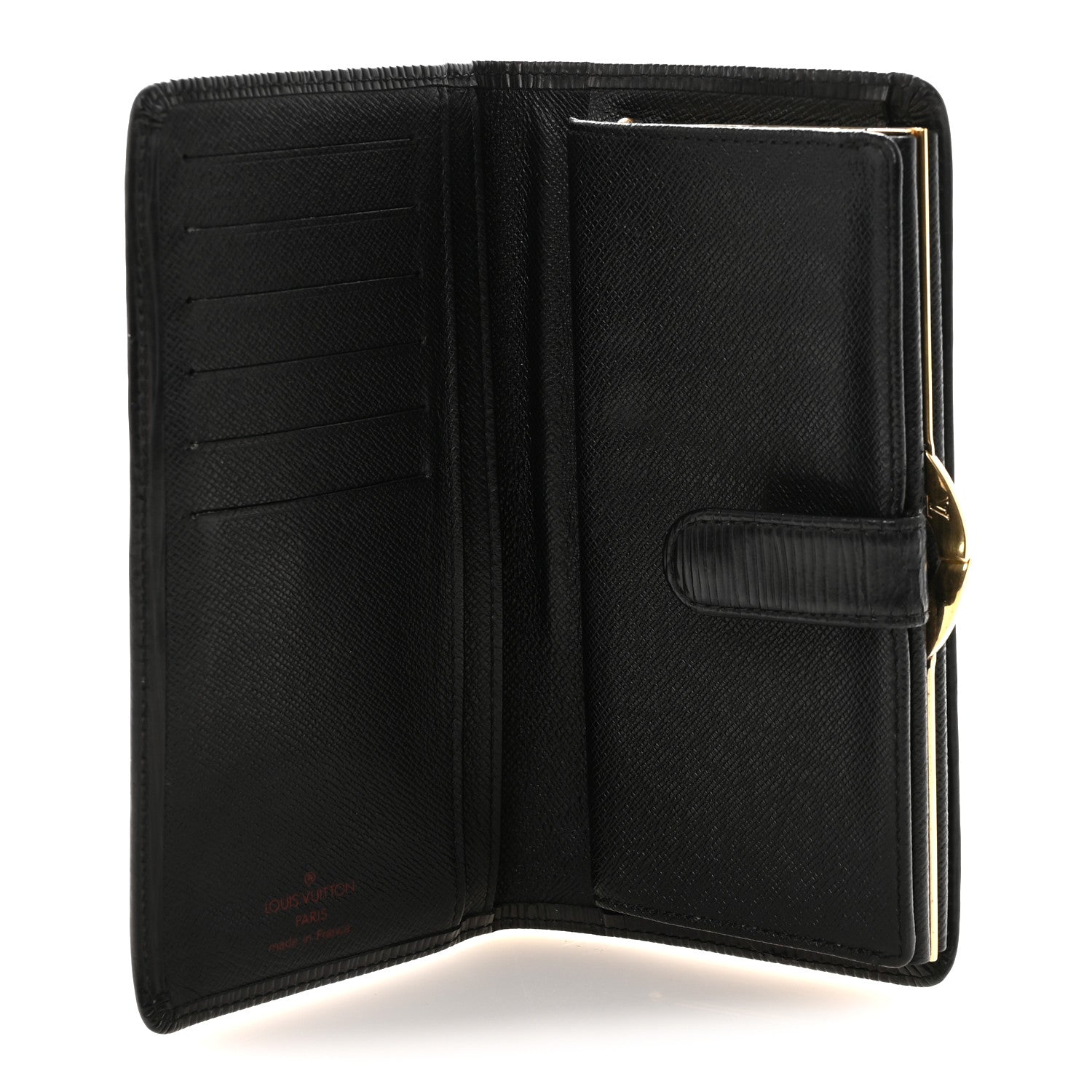 Louis Vuitton Epi Viennois Continental French Purse Wallet Black 5 of 6