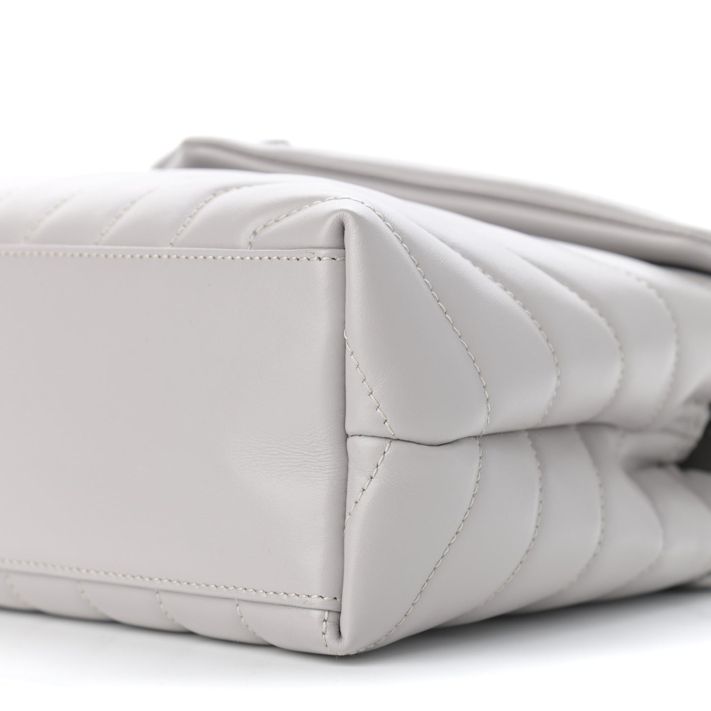 Calfskin Y Quilted Monogram Small Loulou Chain Satchel Granite