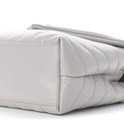 Saint Laurent Calfskin Y Quilted Monogram Small Loulou Chain Satchel Granite 11 of 12