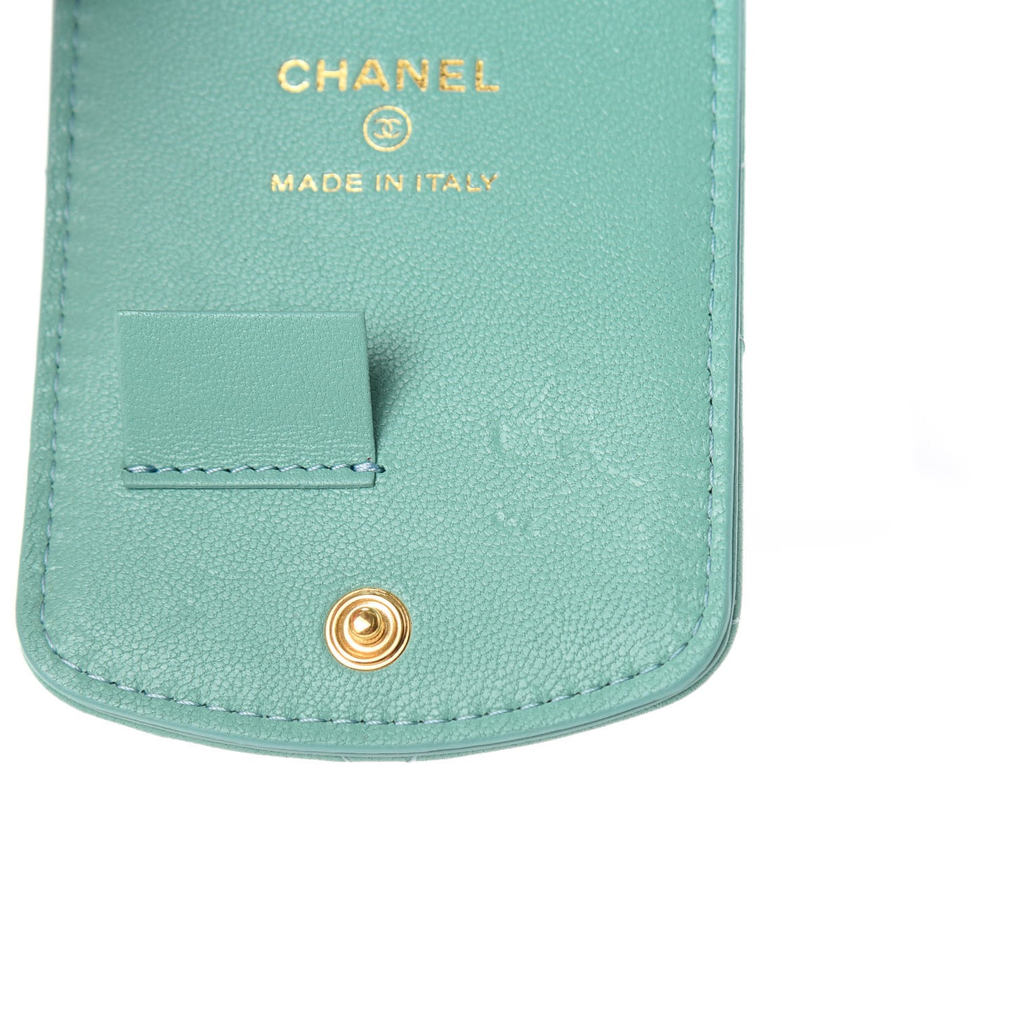Goatskin Quilted 19 Luggage Tag Light Blue