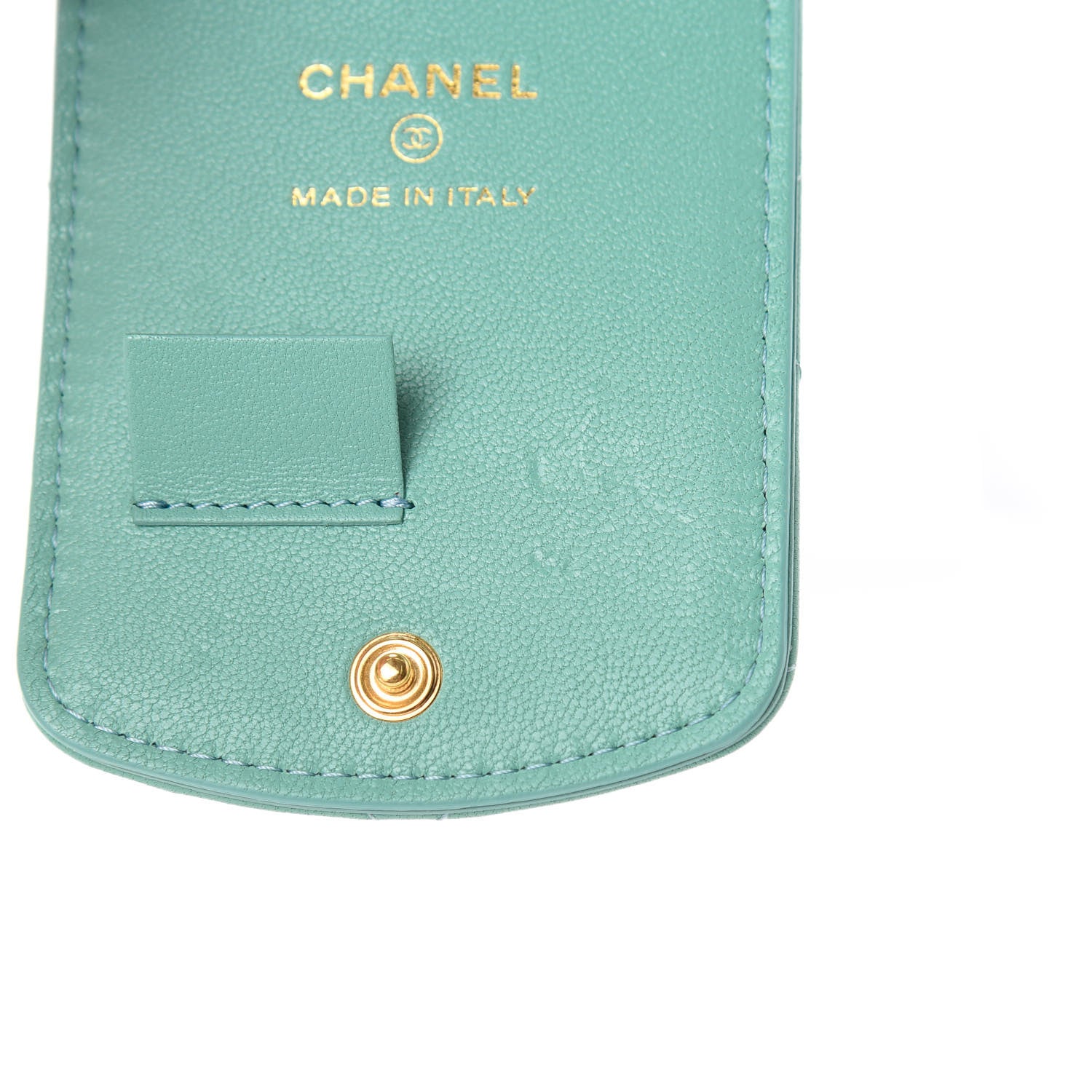 Chanel Goatskin Quilted 19 Luggage Tag Light Blue 6 of 6
