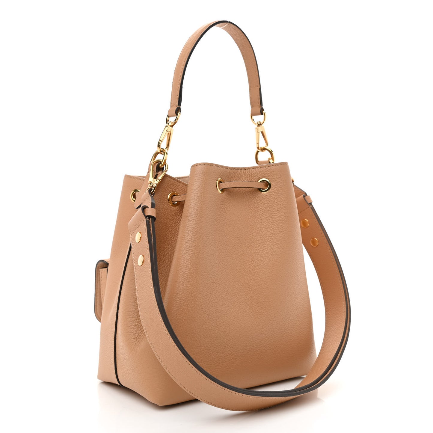 Calfskin Lockme Bucket MM Arizona Beige