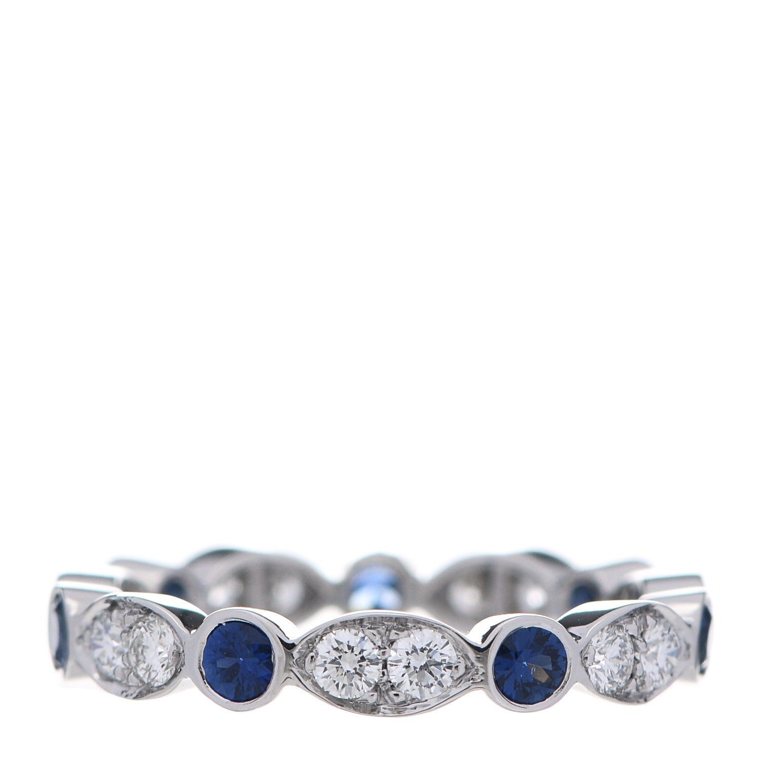 Tiffany Platinum Diamond Blue Sapphire Jazz Ring 47 4 3 of 5