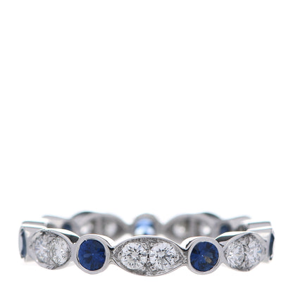 Tiffany Platinum Diamond Blue Sapphire Jazz Ring 47 4 3 of 5