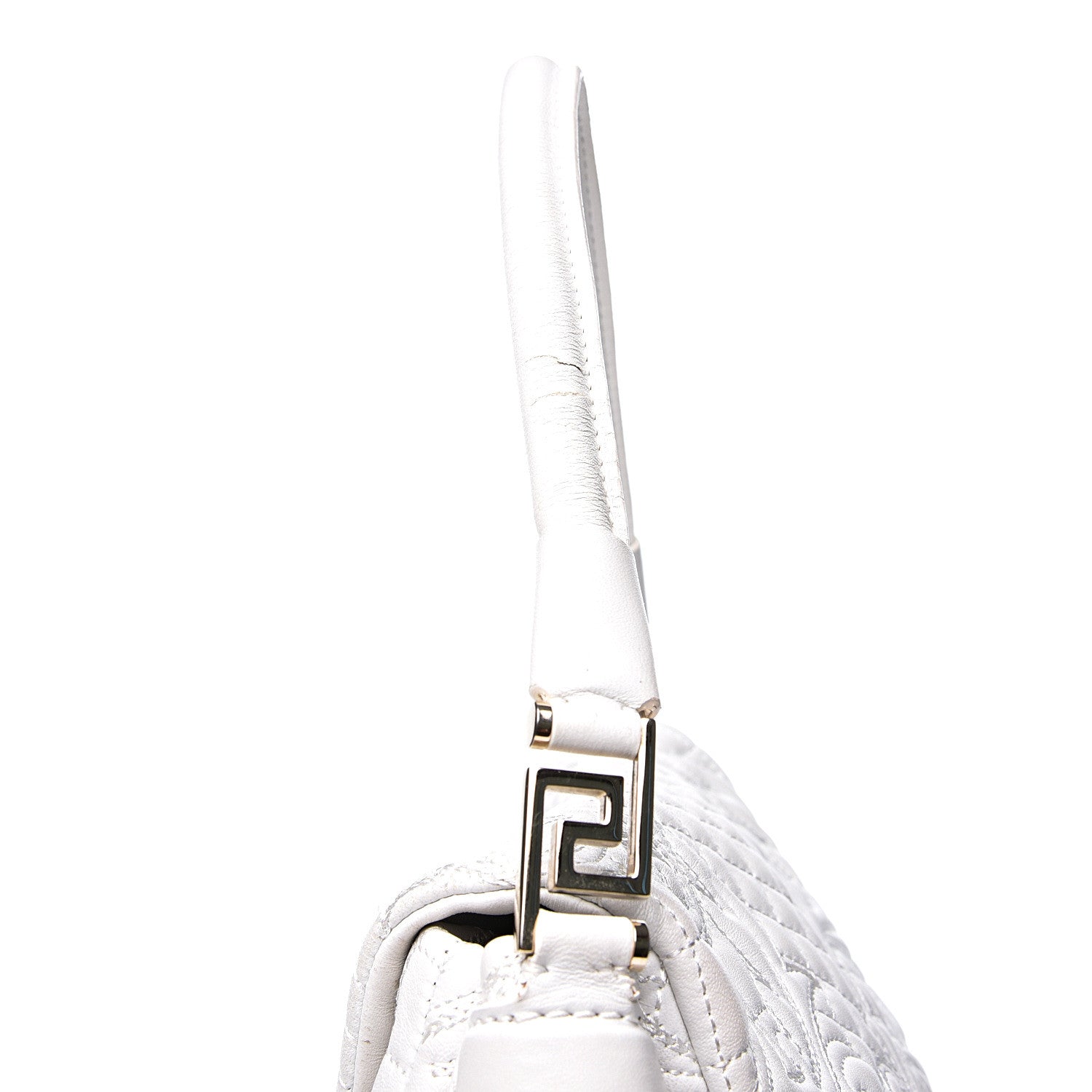 Versace Nappa Barocco Quilted Vanitas Talia Shoulder Bag White 9 of 15
