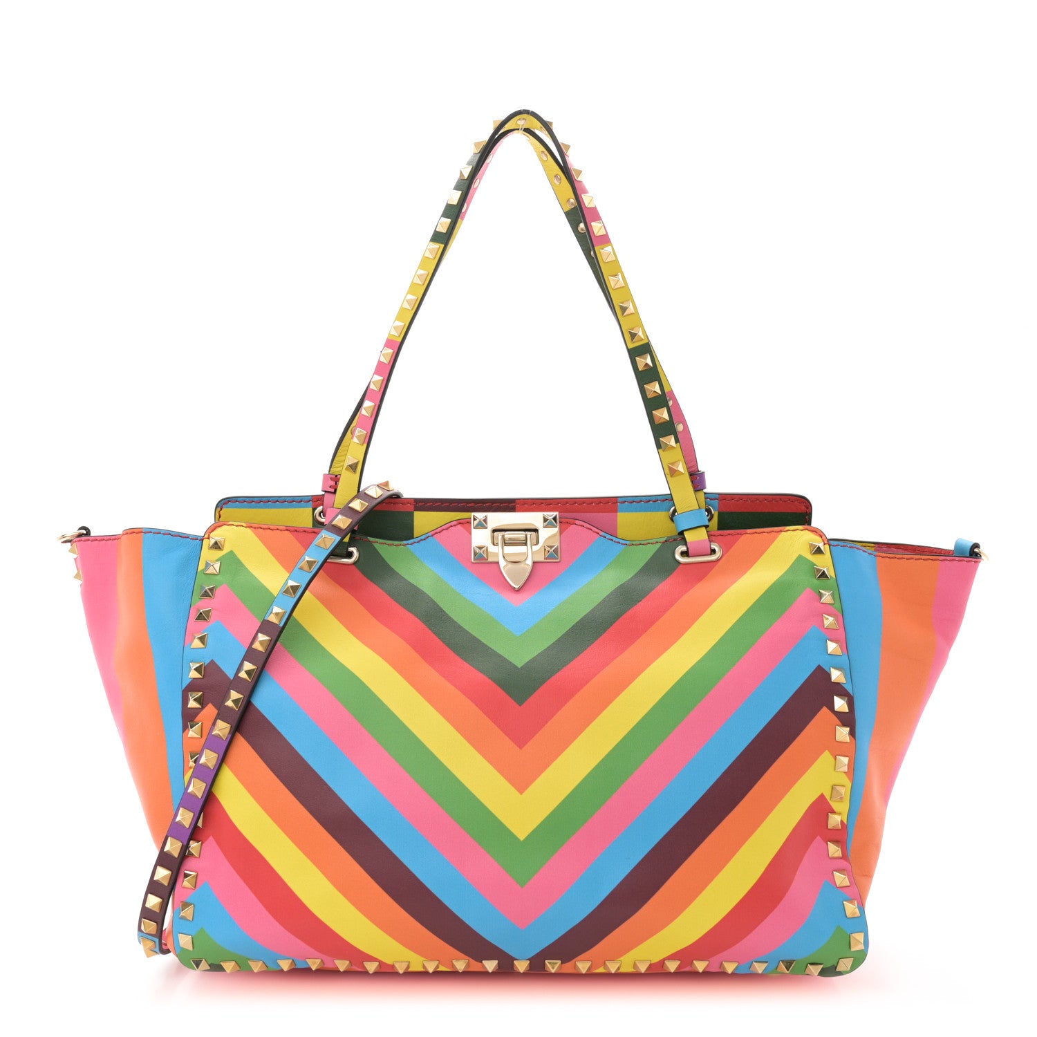 Valentino Garavani Vitello 1973 Medium Rockstud Tote Multicolor 1 of 13