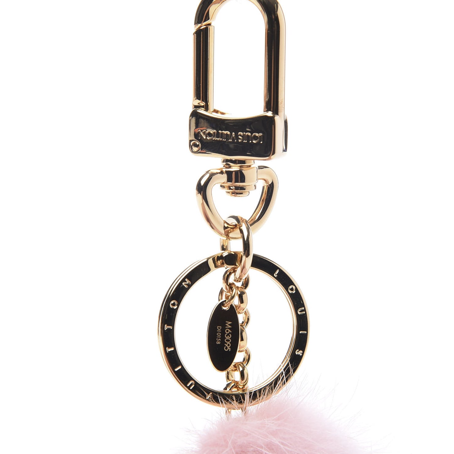 Resin Wood Mink Fur Vivienne Bag Charm Key Holder Pink
