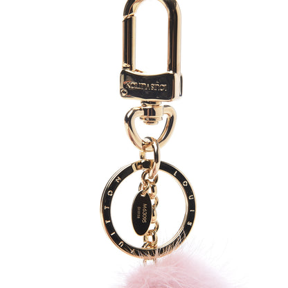 Louis Vuitton Resin Wood Mink Fur Vivienne Bag Charm Key Holder Pink 4 of 5