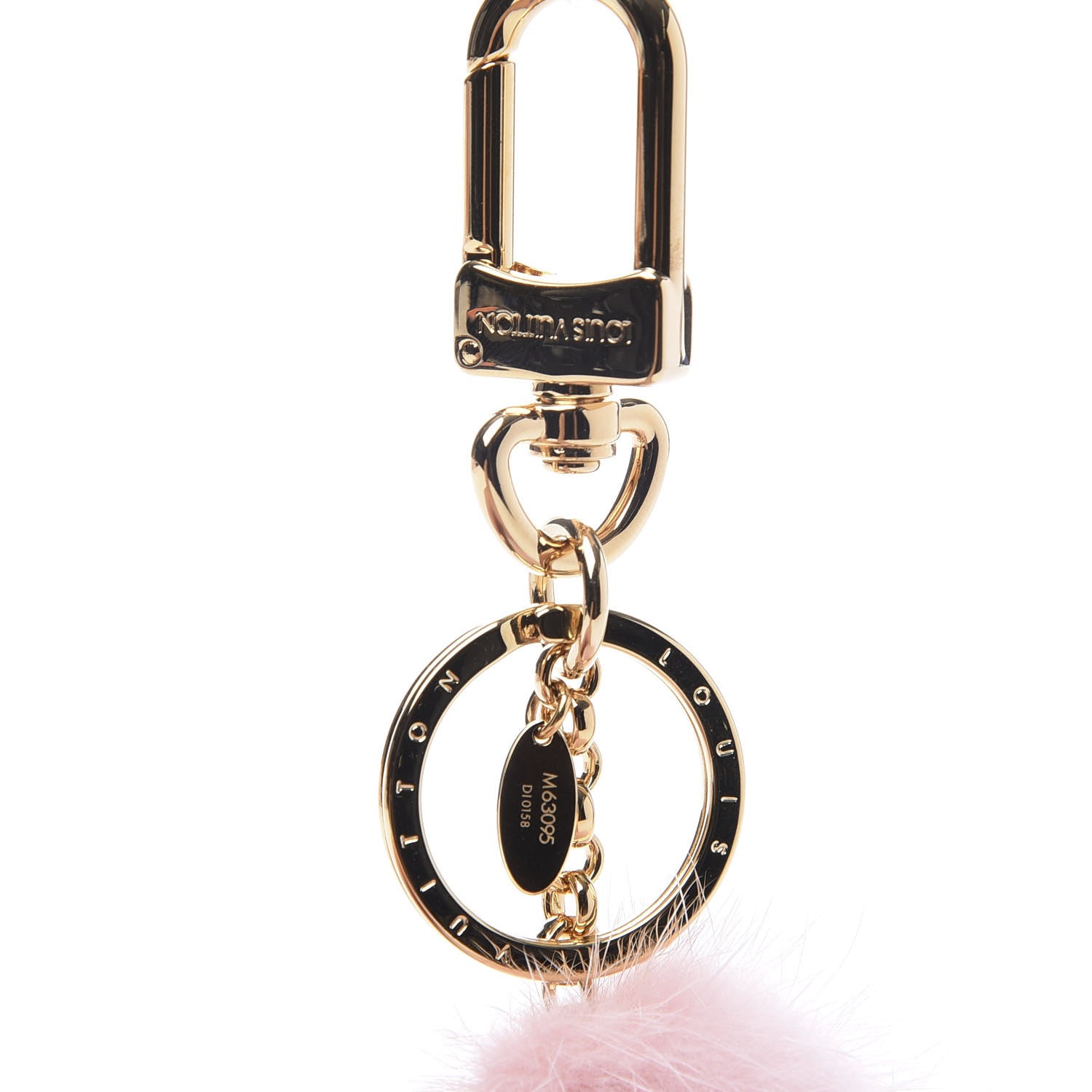 Louis Vuitton Resin Wood Mink Fur Vivienne Bag Charm Key Holder Pink 4 of 5
