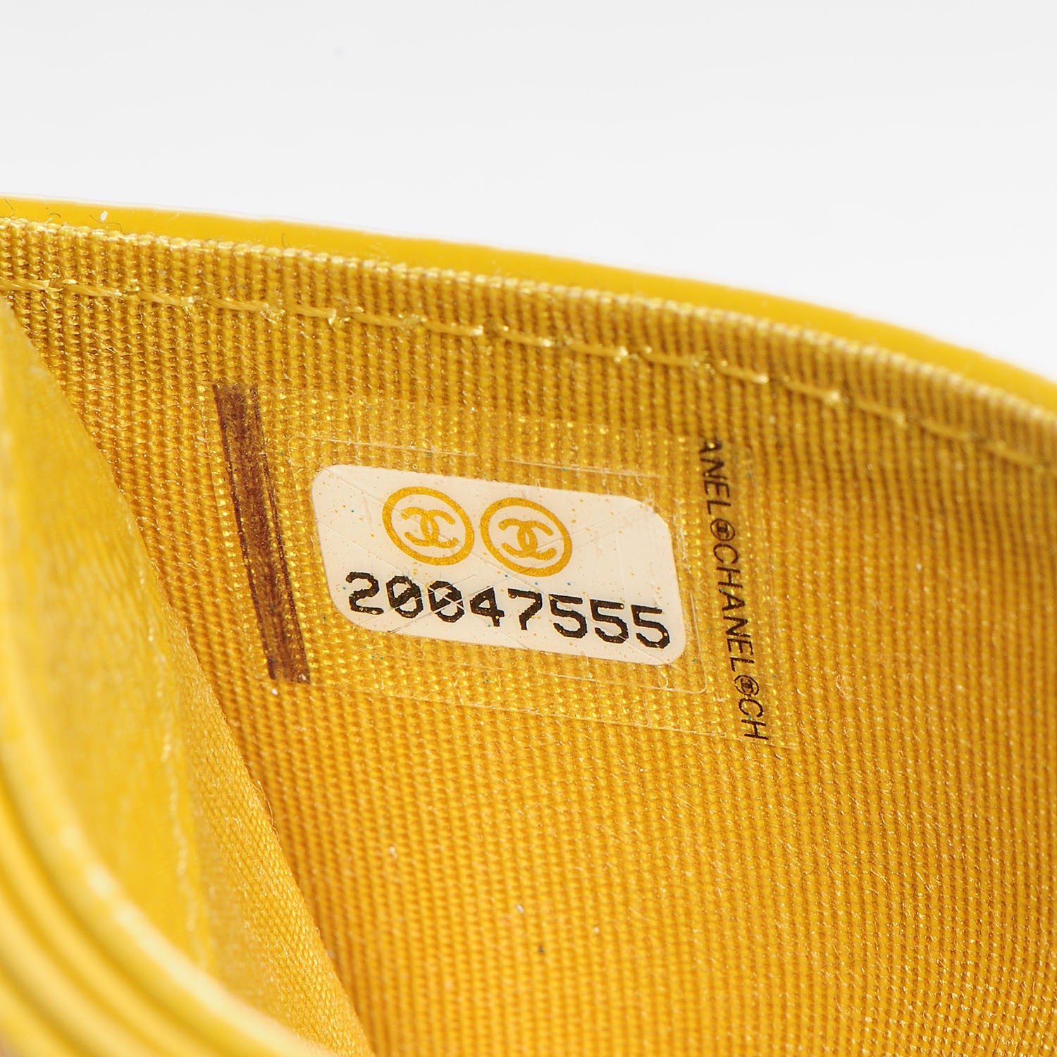 Chanel Patent Grained Calfskin Timeless CC Card Holder Yellow 7 of 7