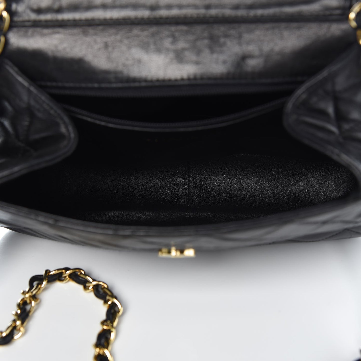 Lambskin Quilted Tassel Flap Black