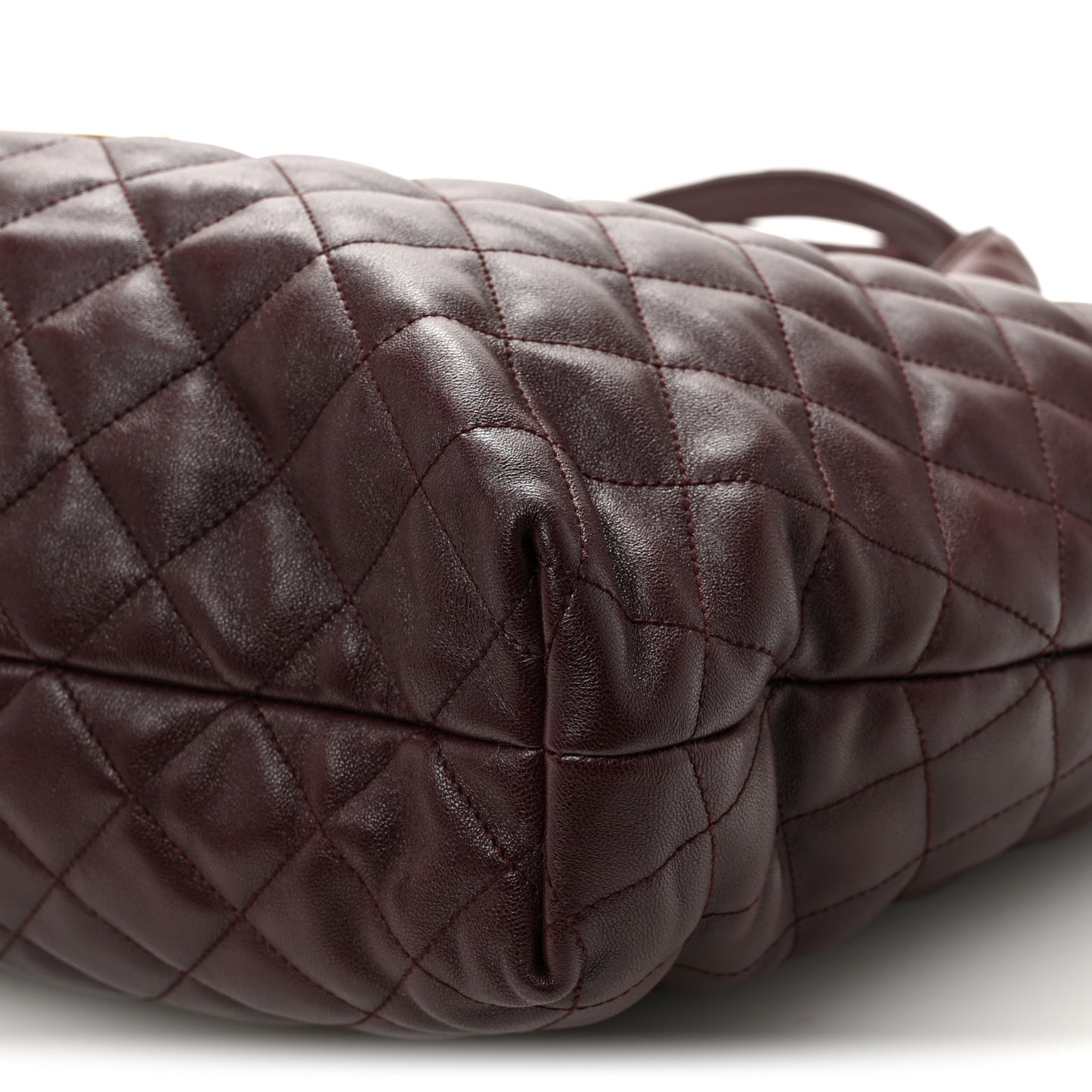 Lambskin Quilted Maxi Icare Shopping Tote  Rouge Cabernet